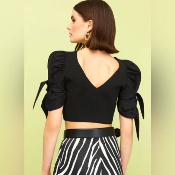 COPY - Knit Crop Top In Black - Picture 3 of 5